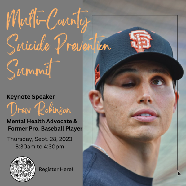 Drew Robinson, Exjugador de Grandes Ligas, Orador Principal en la Cumbre de Prevención del Suicidio para Varios Condados